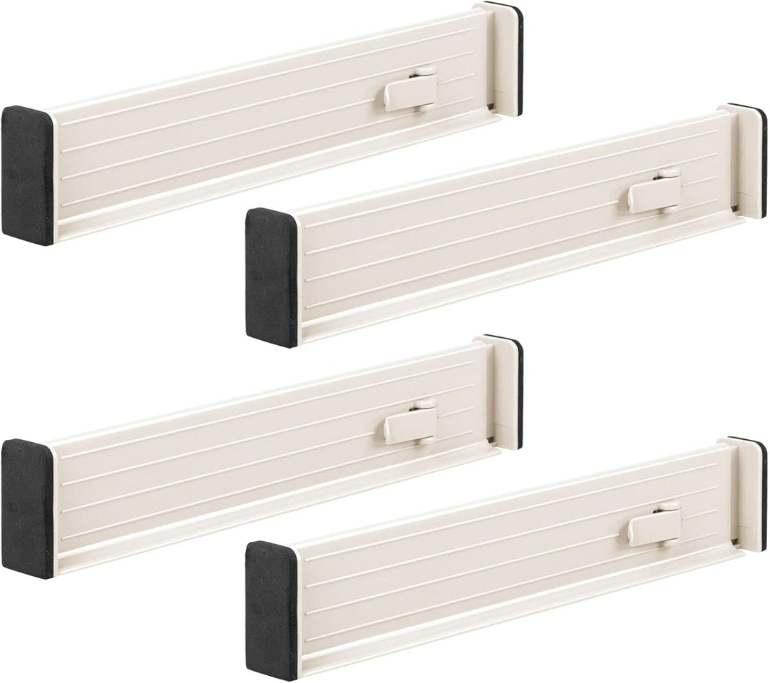 mDesign 4er-Set verstellbarer Schubladeneinsatz – praktischer Schubladen Organizer für Schrank und K