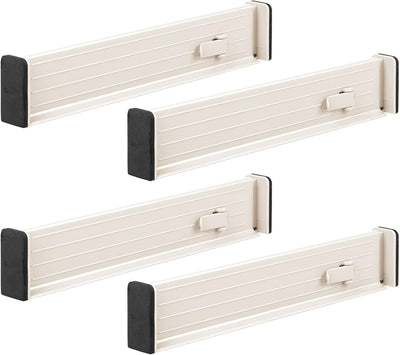 mDesign 4er-Set verstellbarer Schubladeneinsatz – praktischer Schubladen Organizer für Schrank und K