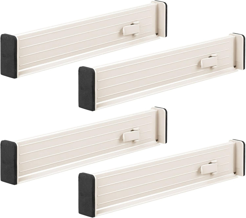 mDesign 4er-Set verstellbarer Schubladeneinsatz – praktischer Schubladen Organizer für Schrank und K