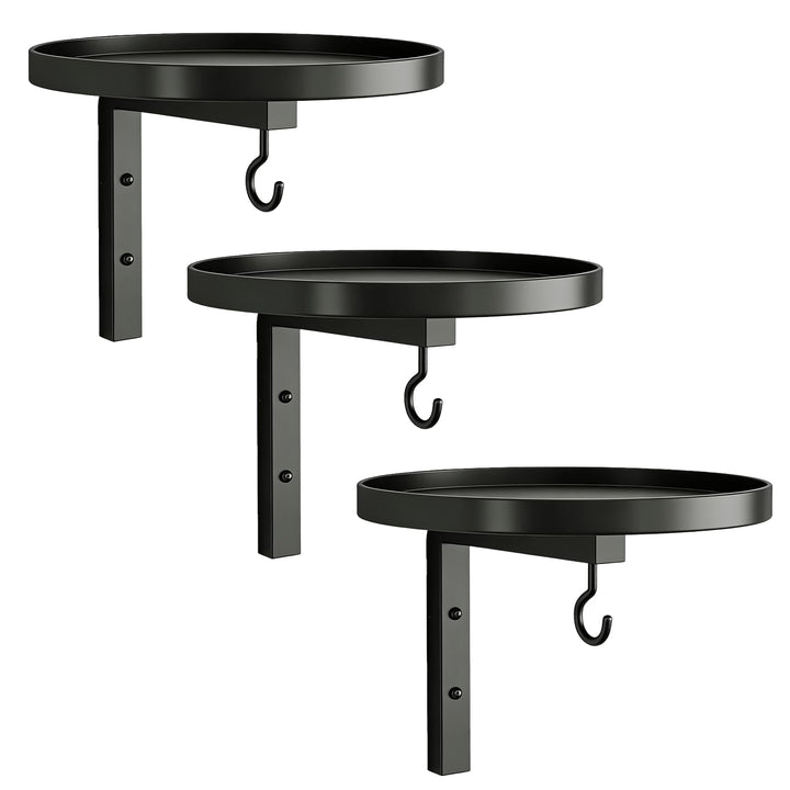 Wandbehang Pflanzenregal 3er Set, Pflanzenhalter mit Ablage und Haken | Platzsparend &amp; Einfach zu Mo