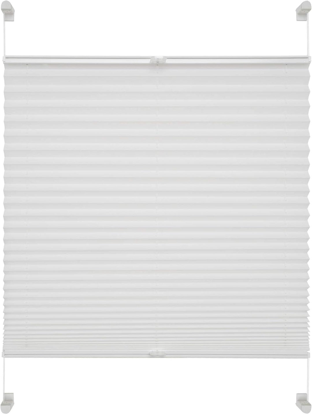 Liedeco® Plissee verspannt mit Klemmträger; 75 x 130 cm weiss (BxH); lichtdurchlässig blickdicht stu