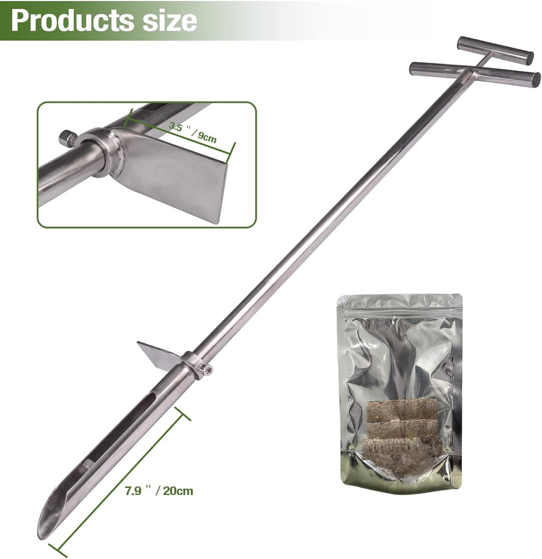 101,6 cm Bodensonde, Edelstahl-Bodenproben-Sonde mit Fusspedal und wiederverwendbaren Probenbeuteln,