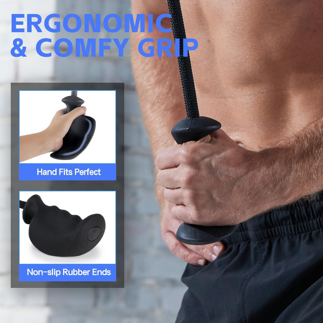 HXD-ERGO Single Trizepsseil 2er Set, Trizeps-Pulldown-Seil mit ergonomischem Griff für Kabelmaschine