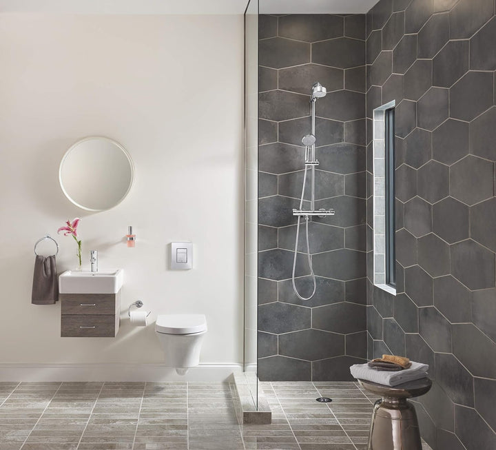 Grohe Bau Cosmopolitan - Bademantelhaken, chrom, 40461001 & Essentials - WC-Papierhalter (Material: