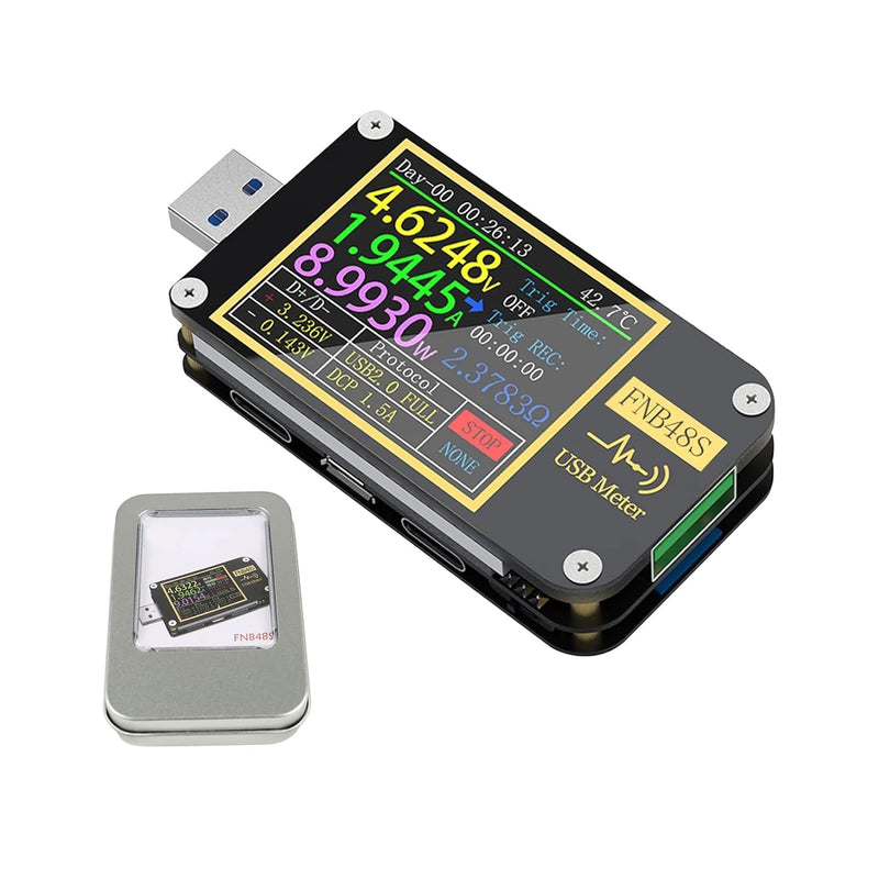 USB Tester USB Spannungsmesser, FNB48 PD Trigger Voltmeter USB 3.0 Spannungs- und Stromtester DC 4-2