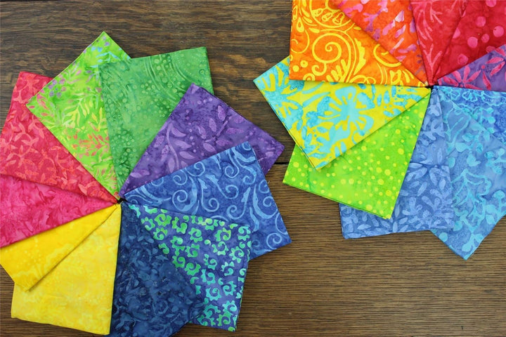 LoudElephant Baumwoll-Batik-Stoffbündel – Fat Quarter – Rainbow Original, Rainbow Original