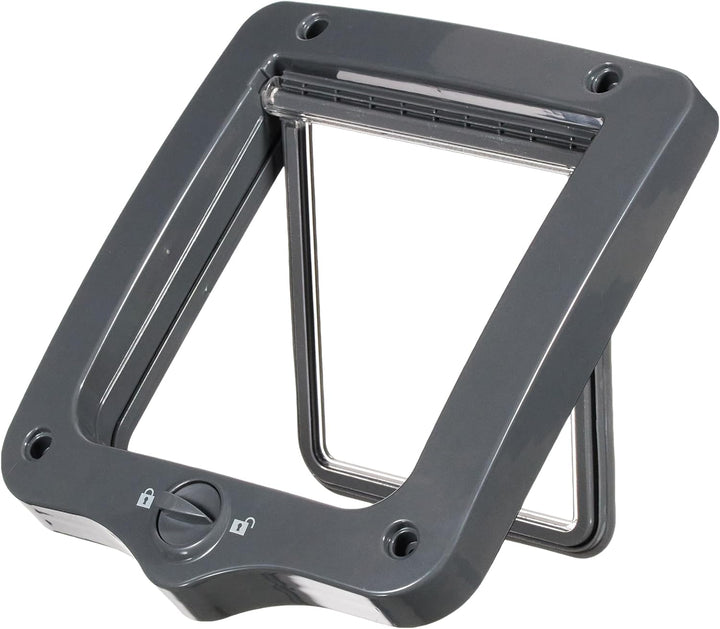 TRIXIE 44202 2~Wege Freilauftür, 20 × 22 cm, grau, 390 g Dunkelgrau 390 g (1er Pack), Dunkelgrau 390