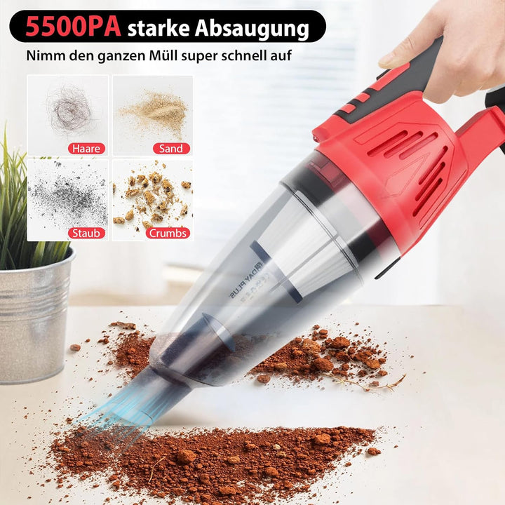 2-in-1 Kabelloser Staubsauger – 22KPA Stab- &amp; Handstaubsauger für Auto und Haus, 2,2Ah-Akku, 30 Min