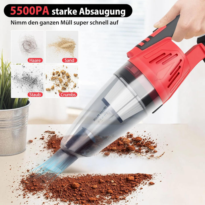2-in-1 Kabelloser Staubsauger – 22KPA Stab- & Handstaubsauger für Auto und Haus, 2,2Ah-Akku, 30 Min