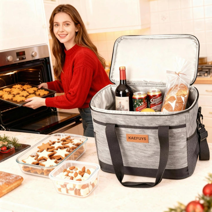 Kühltasche 30L+14h Kühlung Thermoisoliert Tragbar Faltbar Wasserdicht Gross Picknicktasche für Einka