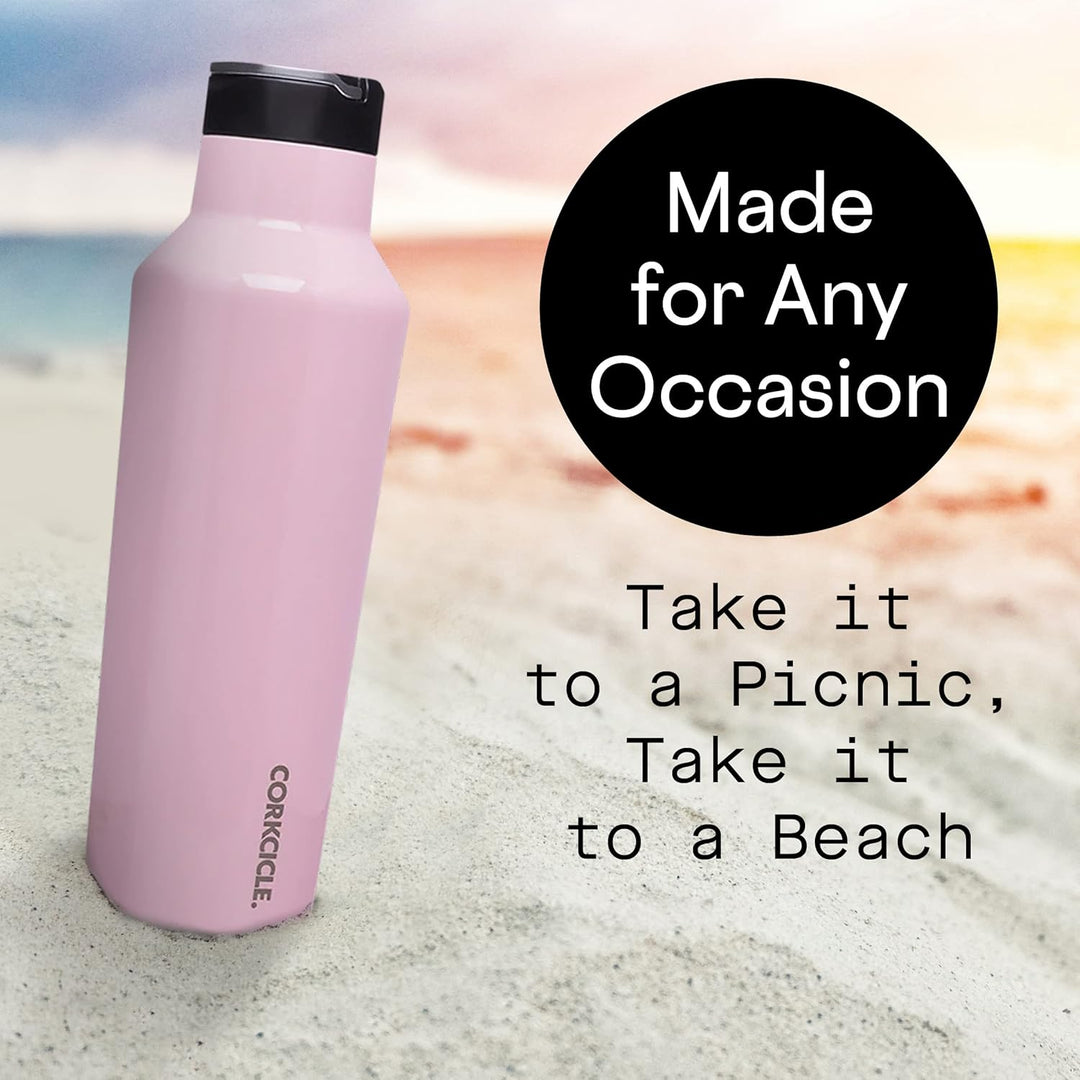 Corkcicle. Canteen Gloss Rosenquarz, 590 ml, 1 Stück Glänzender Rosenquarz, Glänzender Rosenquarz