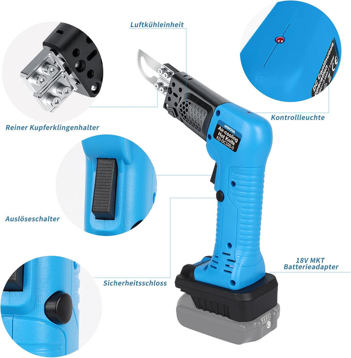 MINOVA Styrocutter Heisses Messer Kabelloser Luftgekühlter Professioneller Elektrischer Heissschneid