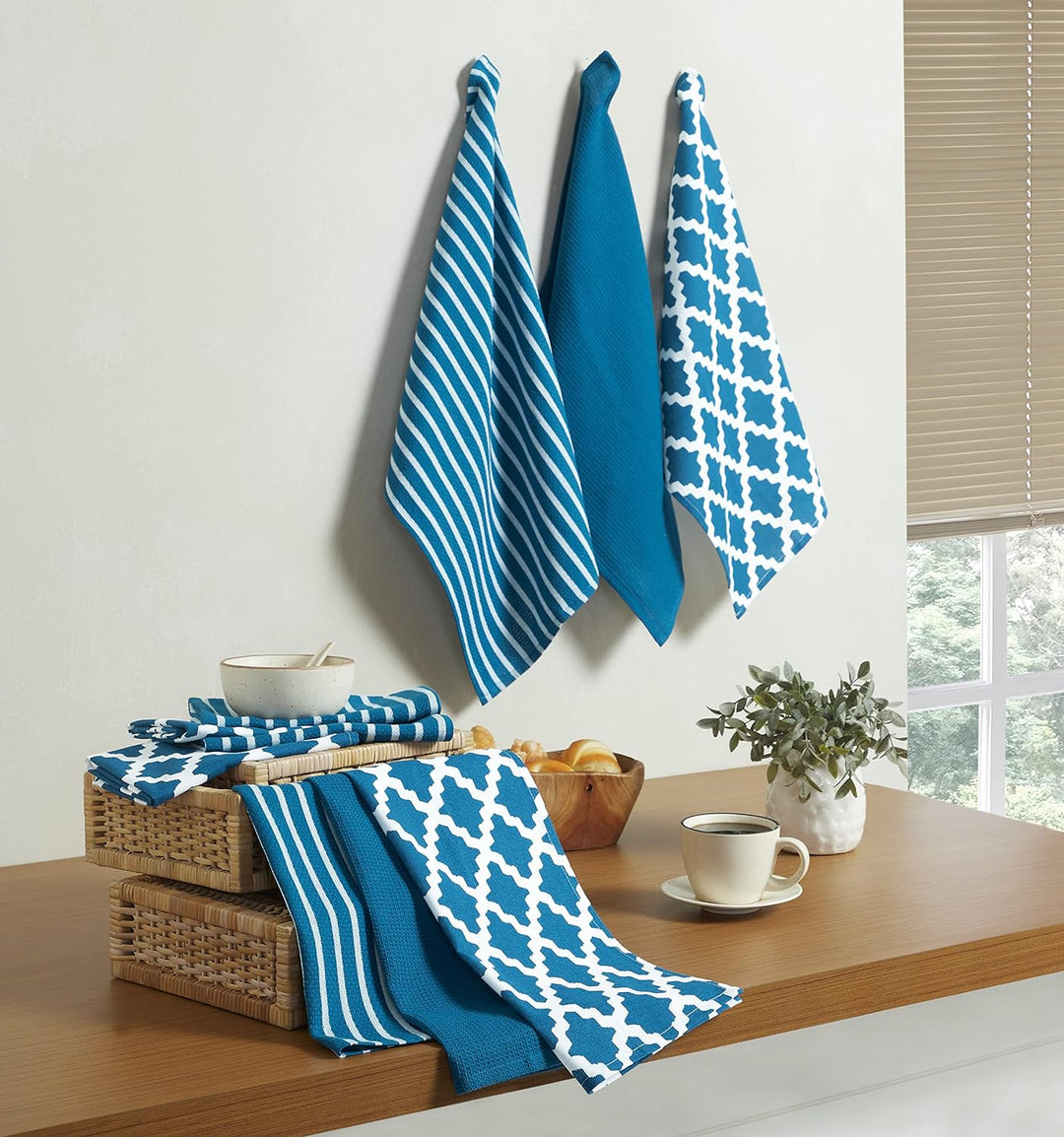 Penguin Home® 100% Baumwolle, Hellblau, Für Die Küche | 10-Set | Stilvolle, Weiche Und Strapazierfäh