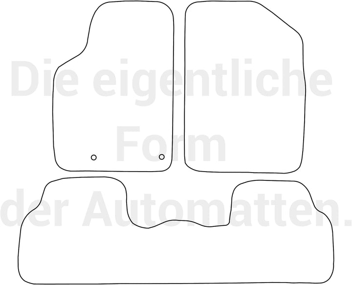 moto-MOLTICO Fussmatten Auto Velours Autoteppiche Schwarz Automatten Set 3-teilig passend für Peugeo