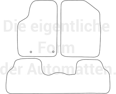 moto-MOLTICO Fussmatten Auto Velours Autoteppiche Schwarz Automatten Set 3-teilig passend für Peugeo