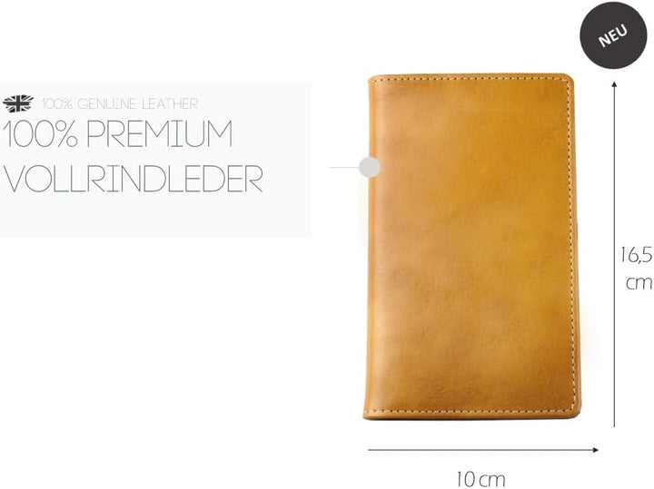 DELMON VARONE - Personalisierbarer Taschenkalender 2026 Anilin Leder braun - Organizer Terminkalende
