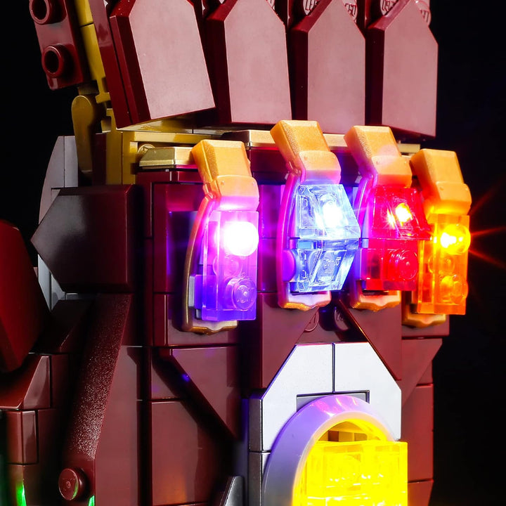 BRIKSMAX 76223 Led Licht für Lego Iron Mans Nano Handschuh (Version mit Handwischsensorschalter) - C