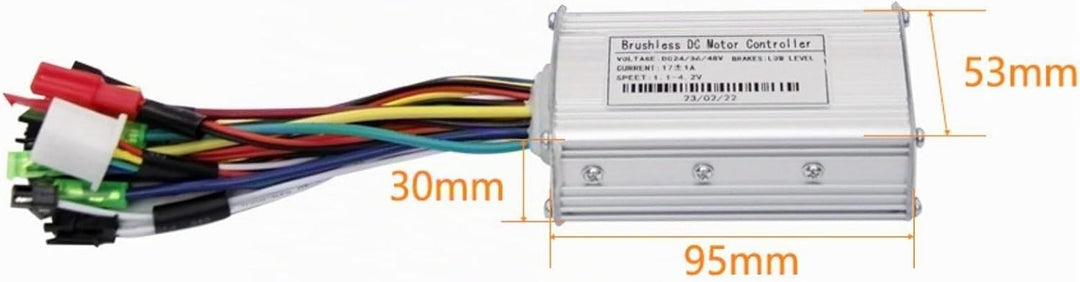 BuyWeek E-Bike Brushless Motor Controller Kit, 36V 48V 250W 350W 17A 3 Modus Sinuswelle Controller S