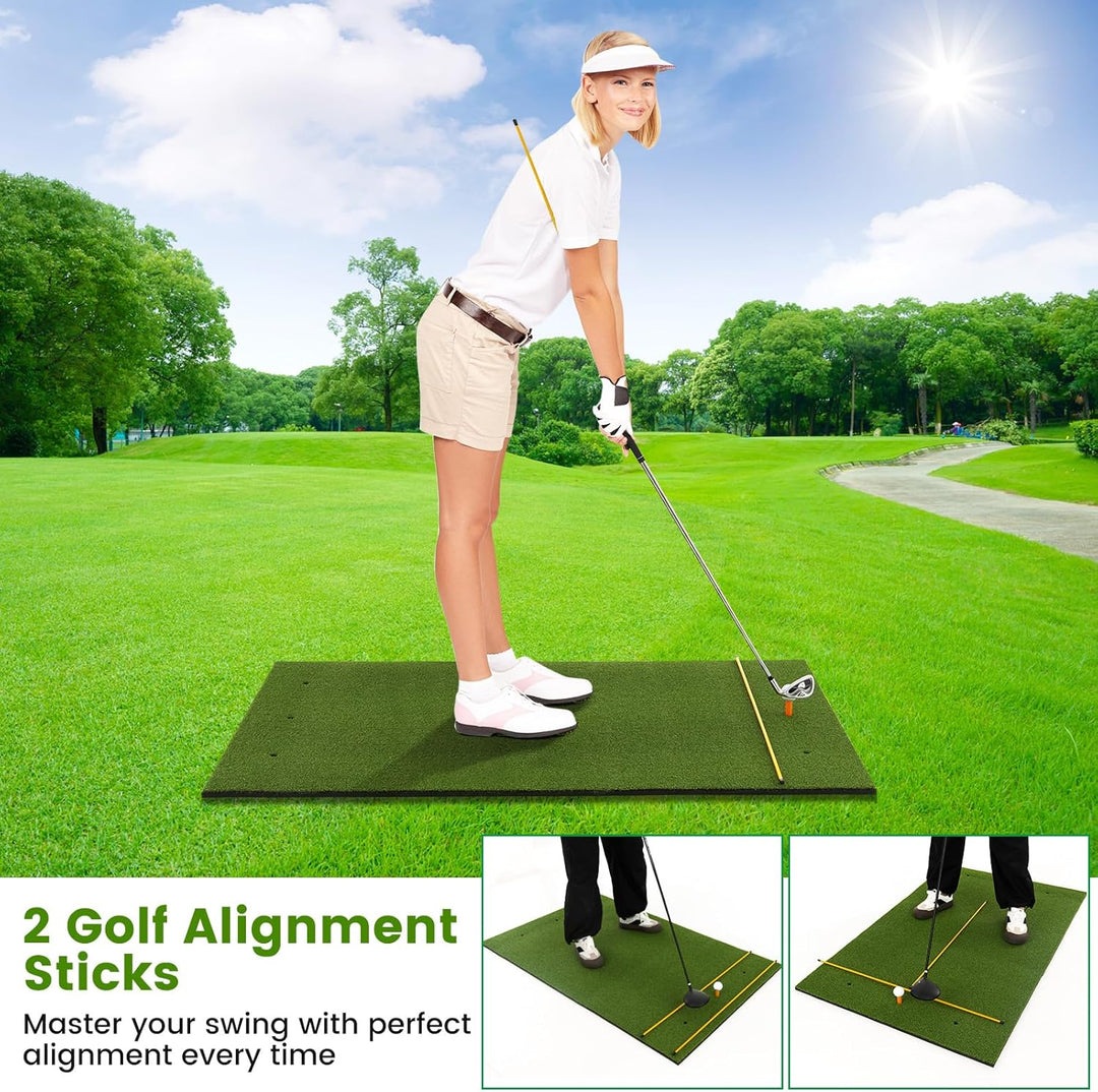 LIFEZEAL Golf Übungsmatte, Abschlagmatte Golf mit 6 Abschlagpositionen, Outdoor Sports Golf Training