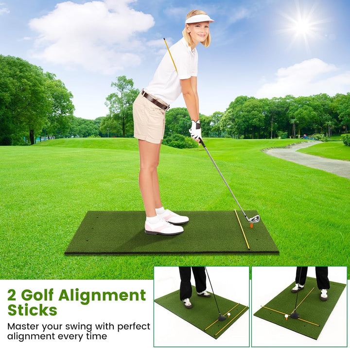 LIFEZEAL Golf Übungsmatte, Abschlagmatte Golf mit 6 Abschlagpositionen, Outdoor Sports Golf Training