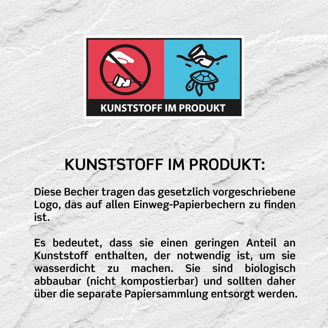 Eurocali 1000 Espresso Pappbecher 65ml Biologisch Abbaubare Kaffee Einwegbecher - Ökologisches Desig