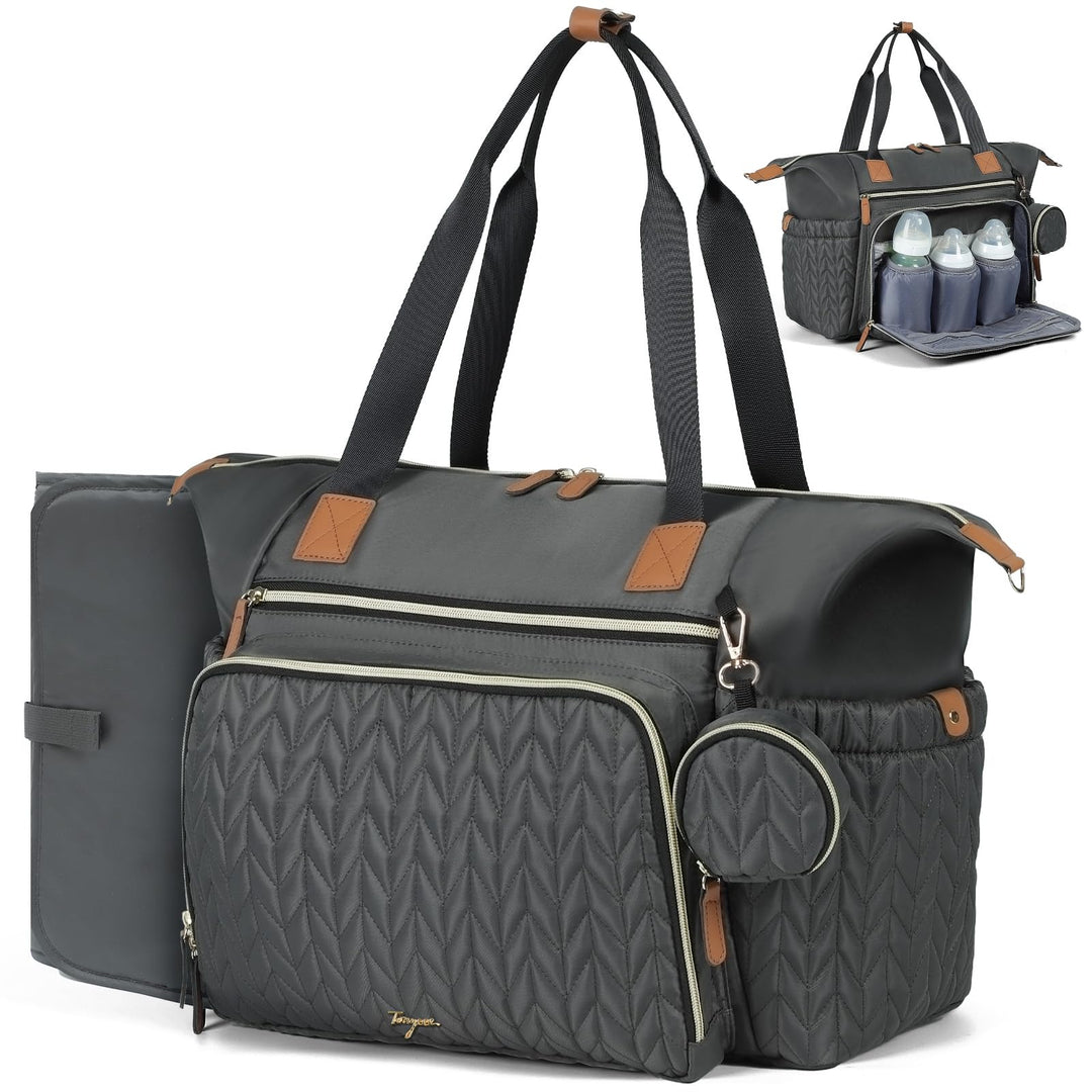 Tonyeee Wickeltasche mit Schnullertasche und Wickelunterlage, Wickelrucksack Multifunktions-Babytasc