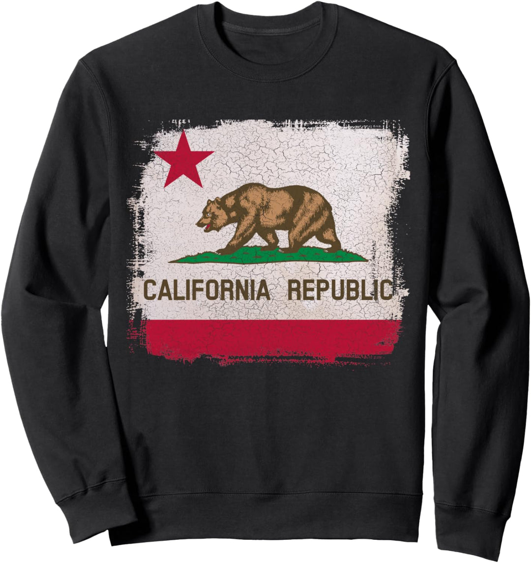 Kalifornische Republik Flagge Distressed Souvenir Bär Sweatshirt