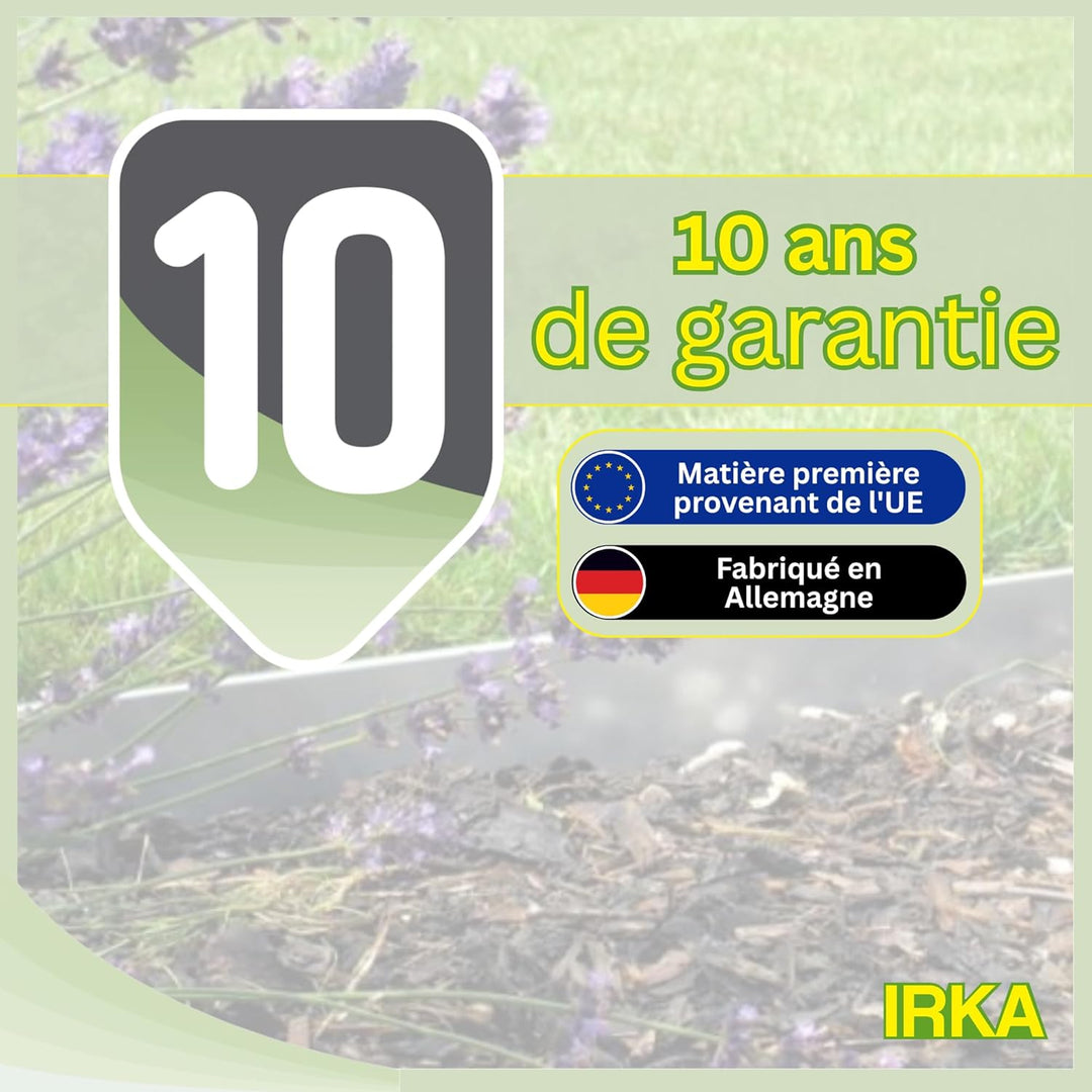 IRKA Rasenkantenband Cortenstahl Garten 20 cm x 15m x 1mm | Cortenstahl Rasenkante Rost mit Versteif