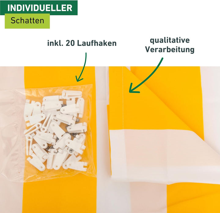 Windhager Sonnensegel für Seilspanntechnik, Wintergarten und Terrassen Beschattung, Seilspannmarkise