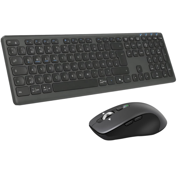 CITLLA M9300 Kabelloses Tastatur Maus Combo, 2-in-1 USB Empfänger und Zwei Bluetooth, 18-Monate Batt