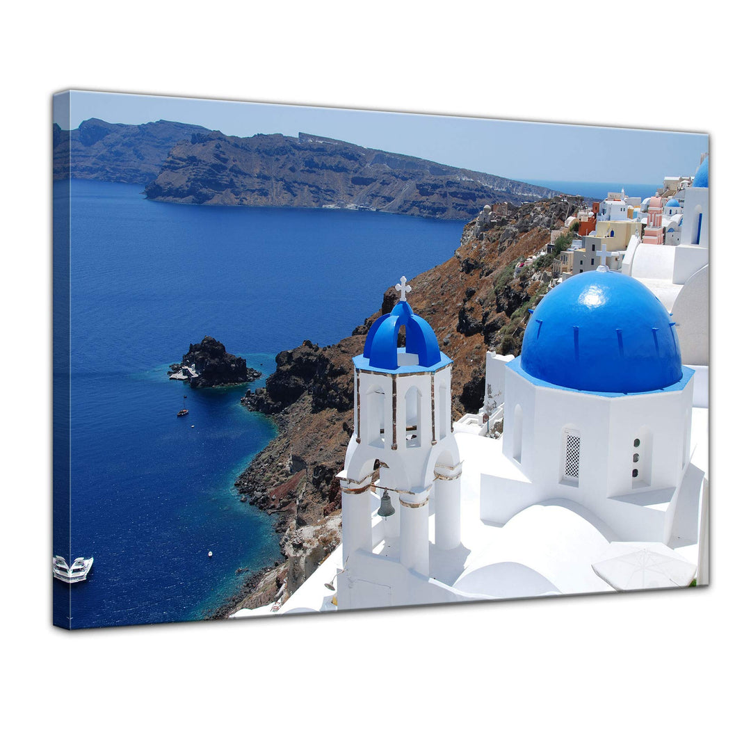 Bilderdepot24 Bild auf Leinwand | Santorini - Griechenland II in 60x50 cm als Wandbild | Wand-deko D
