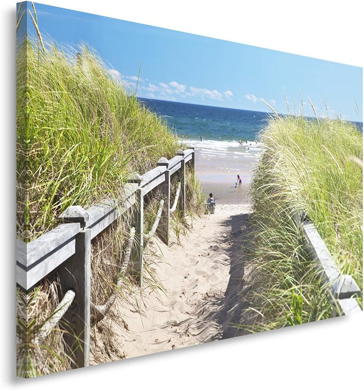 Feeby Bilder Strand Weg XXL 120x80 cm Wohnzimmer Schlafzimmer Büro Flur Küche Wandbilder Modern Bild