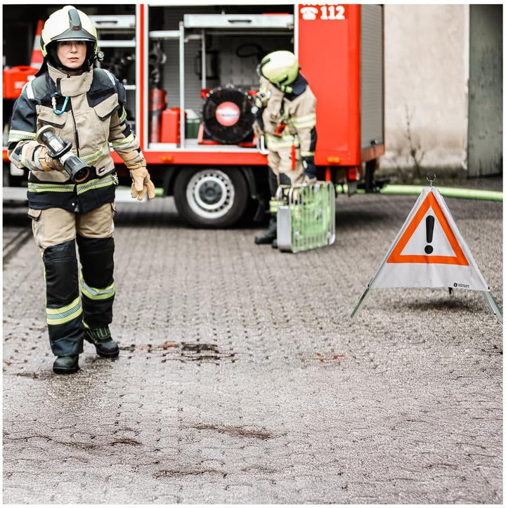 Dönges Klett-Faltsignal, 700 mm, Tagesleuchtfarbe schwarz/rot, ohne Klettschilder, Faltsignal Warnpy