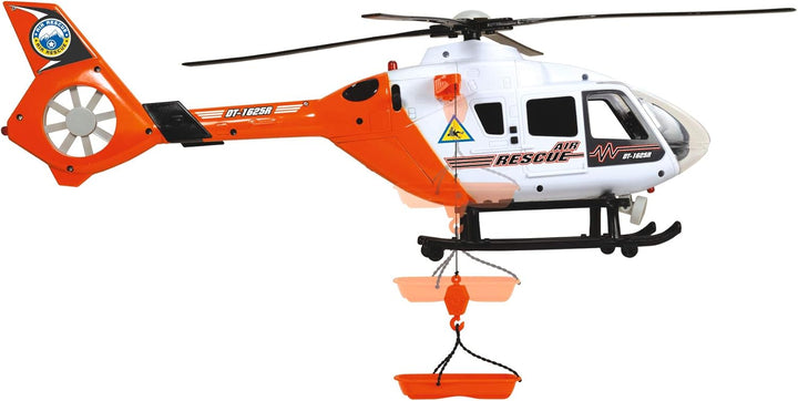 Dickie Toys Rettungshelikopter mit Licht & Sound, drehender Rotor, Seilwinde, 64 cm