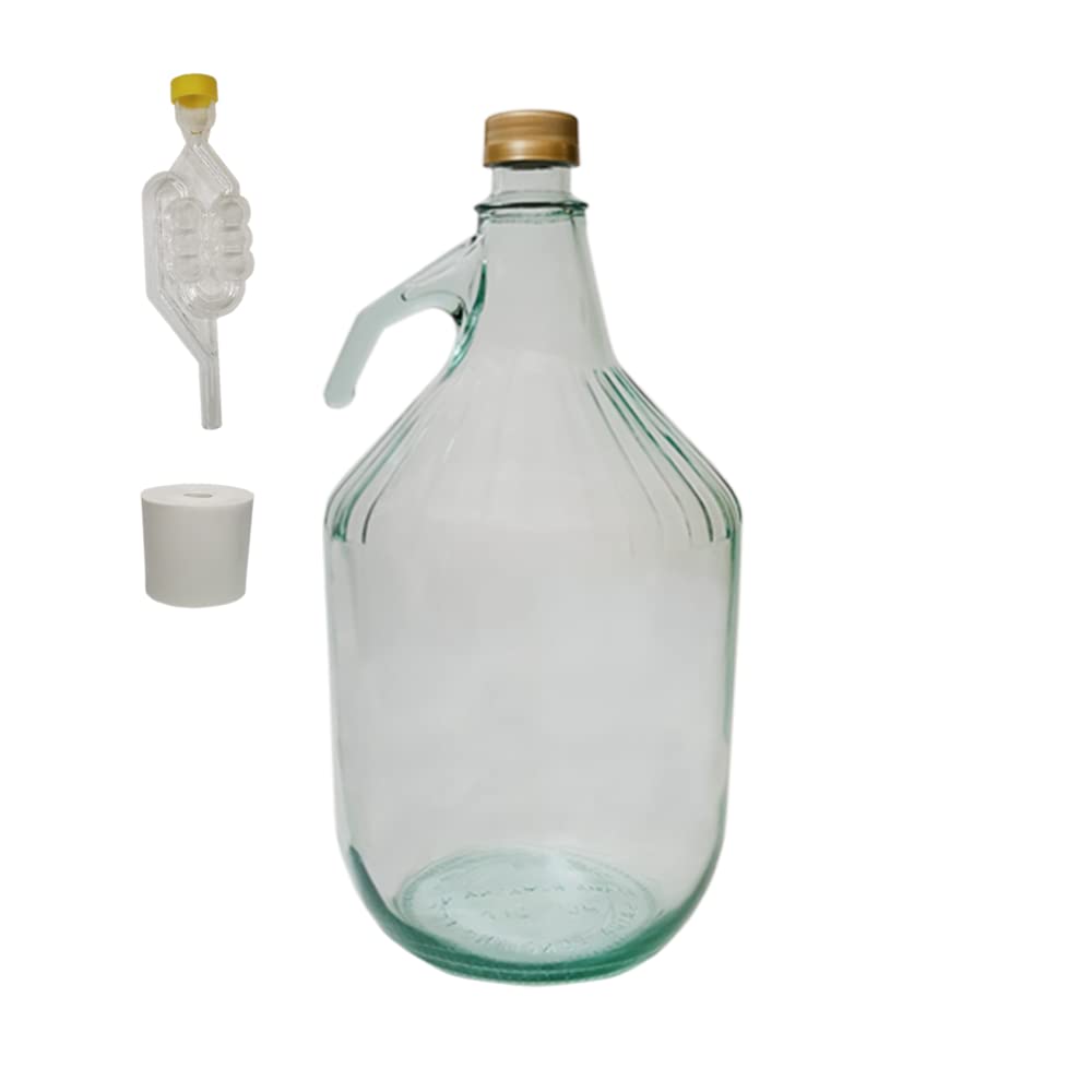 Demijohn 5 l (5000 ml) mit Schraubverschluss – Airlock, Bung Gärflasche Cider Carboy 1 Gallone, Wein
