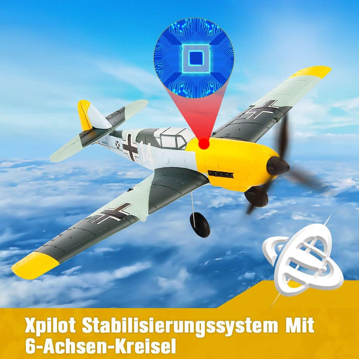 BF-109 RC Flugzeug, 2.4Ghz 4-CH Ferngesteuertes Flugzeug Warbird Aerobatics Flugzeug Spielzeug RTF m