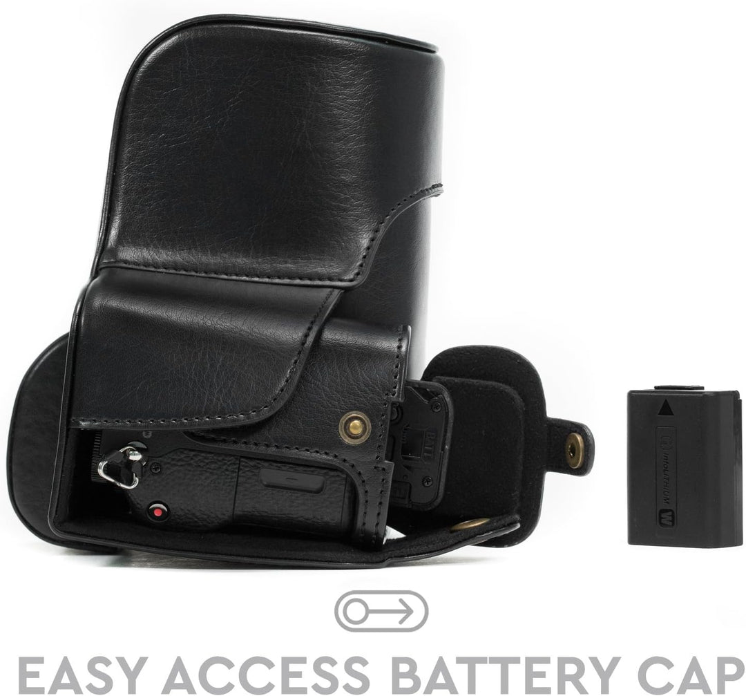 MegaGear Sony Alpha A7S II, A7R II, A7 II (28-70mm) Ever Ready Leder Kamera-Case mit Trageriemen und