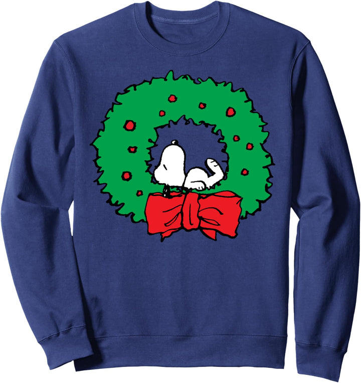 Peanuts Weihnachten Snoopy Kranz Sweatshirt