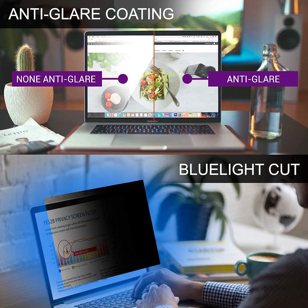 AiMok 14 Zoll Monitor Blickschutzfilter & Anti-Blaulichtfilter, Premium Privacy Filter, Blickschutz