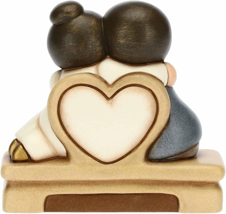 THUN, Gastgeschenk für Hochzeit mit Paar Bräutigam in Einer Umarmung, Keramik, handverziert, grosse