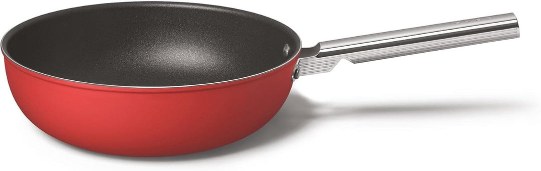 Smeg, CKFW3001RDM, Antihaft-Wok, Durchmesser 30 cm, ergonomischer Edelstahlgriff, für alle Herdarten