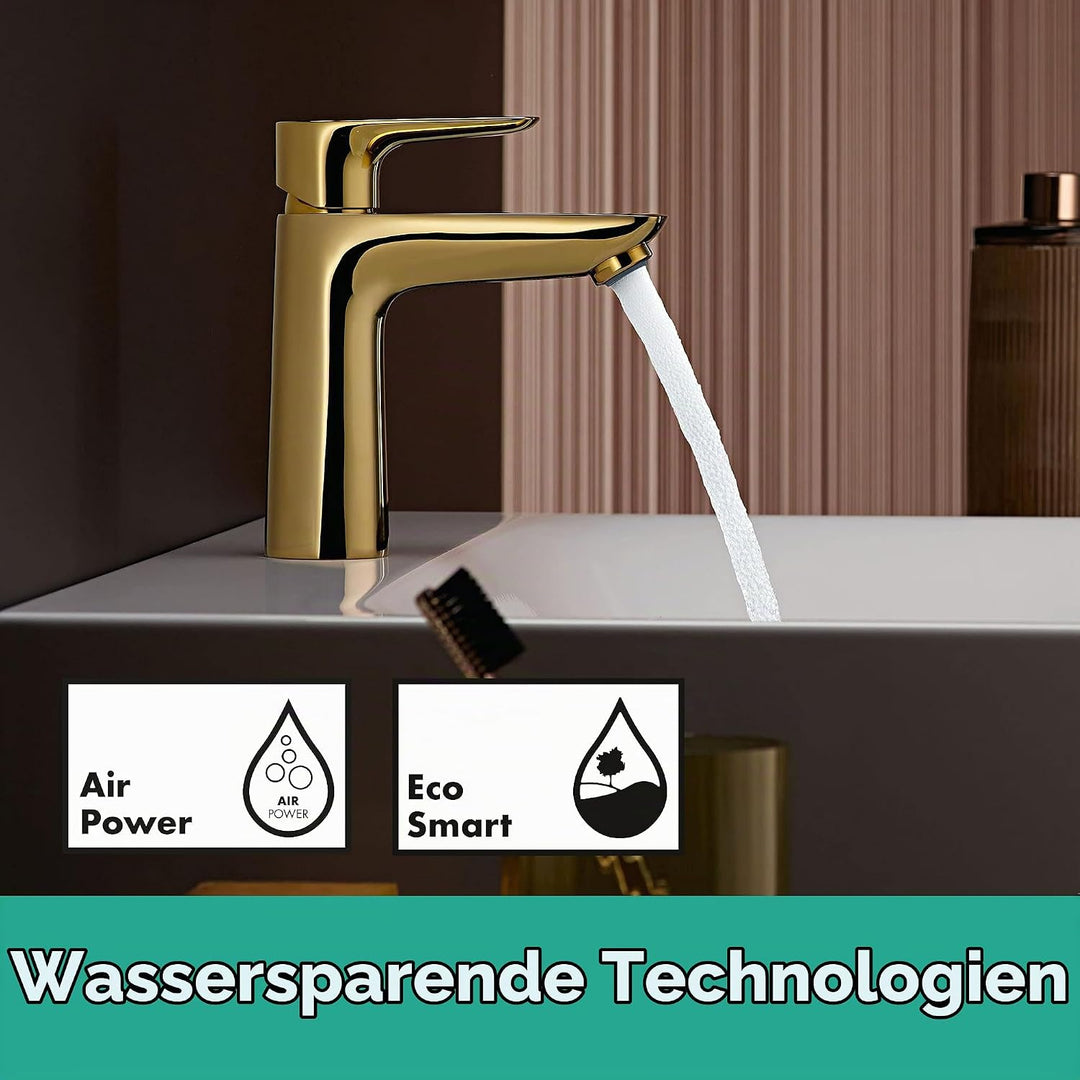 hansgrohe Wasserhahn Talis E (wassersparende Armatur mit hohem Auslauf 110mm, Zugstangen- Ablauf), P