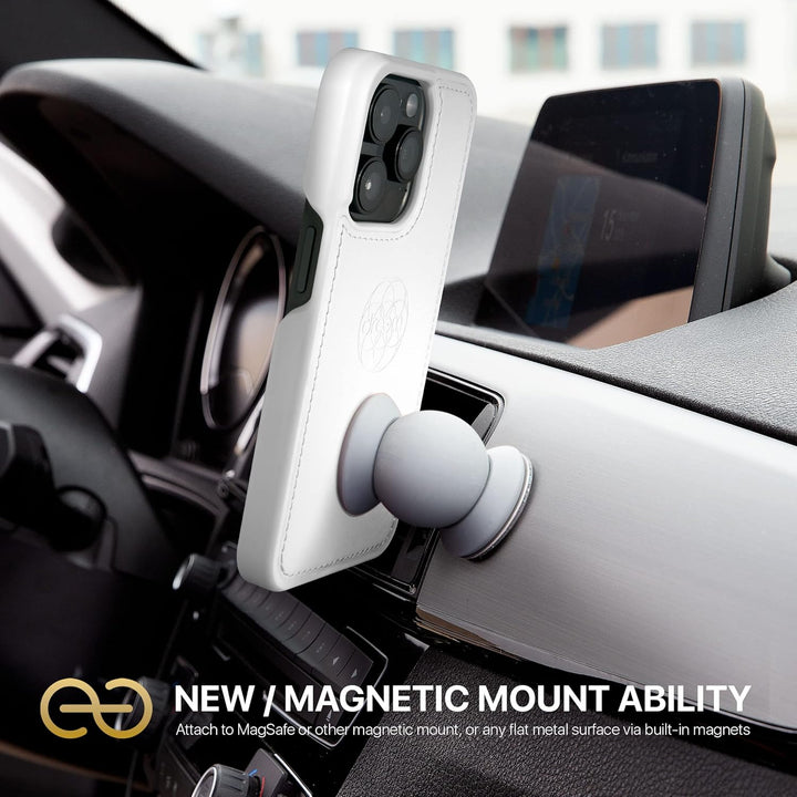 Dreem Lederhülle für iPhone 15 Pro - Revolutionärer Ständer & Kartenfach, Abnehmbare Magnetische Hül