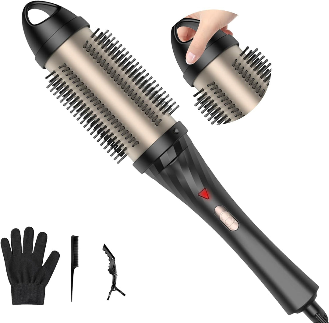 32mm Thermal Brush, 3 IN 1 Lockenbürste Wärmebürste, Keramik-Turmalin Hot Brush Rundbürste，Heisse Bü