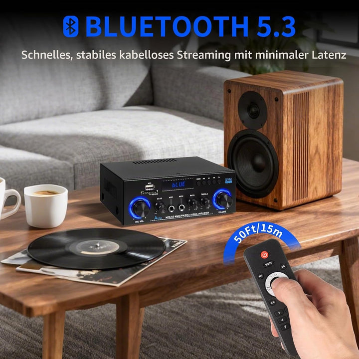 HiFi-Verstärker mit Bluetooth 5.3 Stereo 800 W