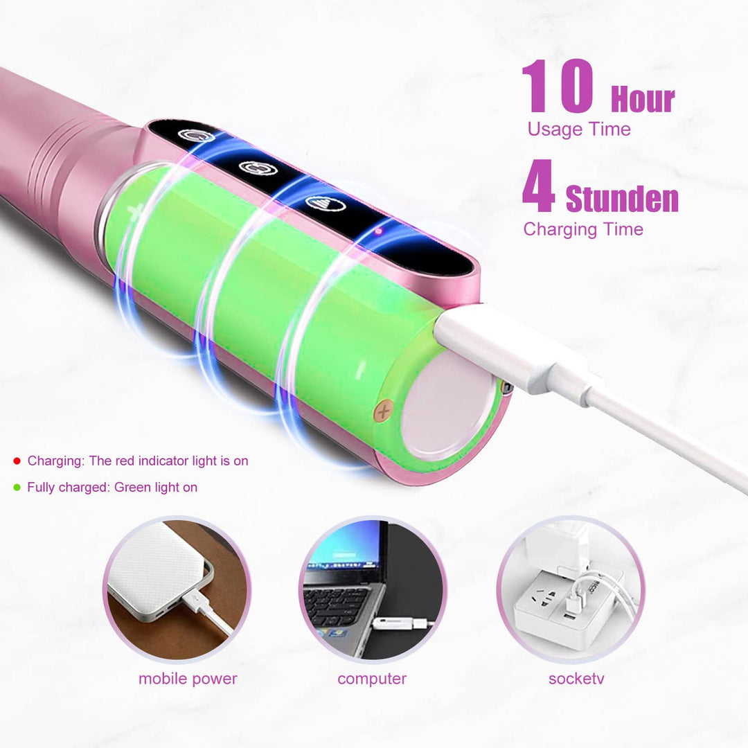 Professioneller Nagelschleifer, 35.000 U/min, elektrische Nagelfeile, kabellos, mit LED-Display, Man