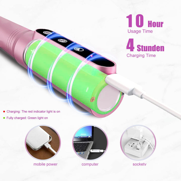 Professioneller Nagelschleifer, 35.000 U/min, elektrische Nagelfeile, kabellos, mit LED-Display, Man