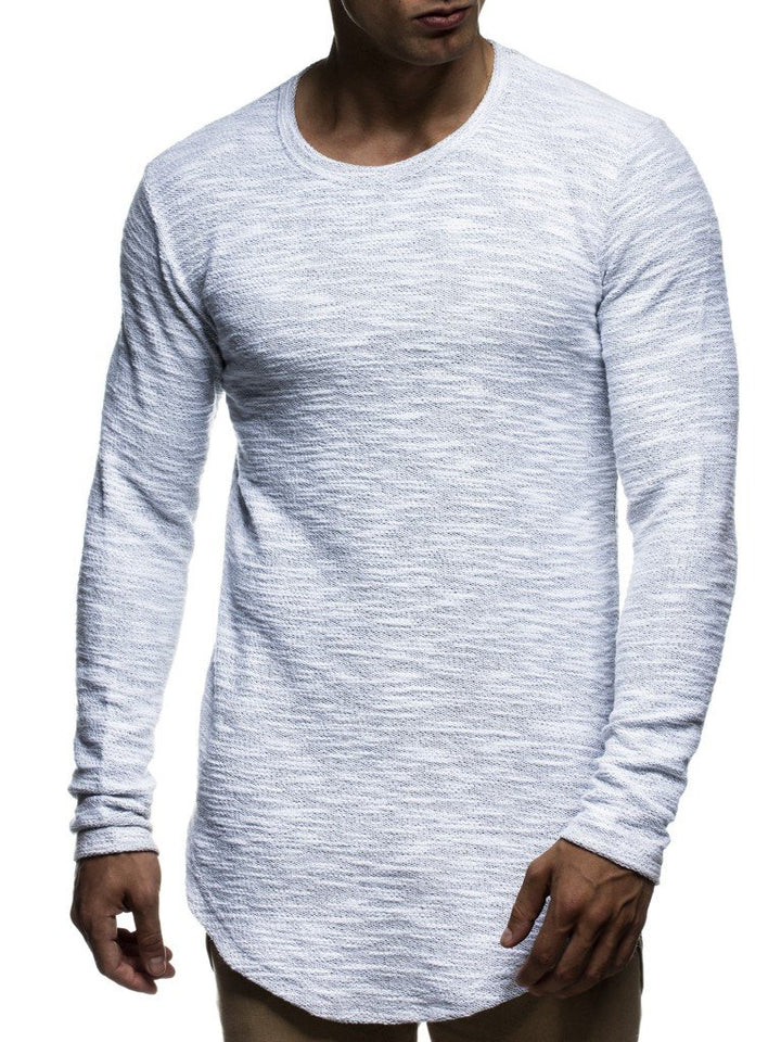 Leif Nelson Herren Pullover Rundhals-Ausschnitt Schwarzer Männer Longsleeve dünner Pulli Sweatshirt