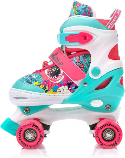 meteor Retro Rollschuhe Disco Roll Skate wie in den 80er Jahren Jugend Roll-Schuhe Kinder Quad Skate