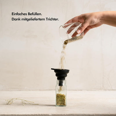KIVY Gewürzgläser mit Streueinsatz [24x 120ml] + 240 Wasserfeste Label - Gewürzgläser eckig - Gewürz